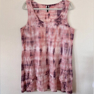 XCVI Gauze Tie Dye High Low Boho Top - XL - EUC